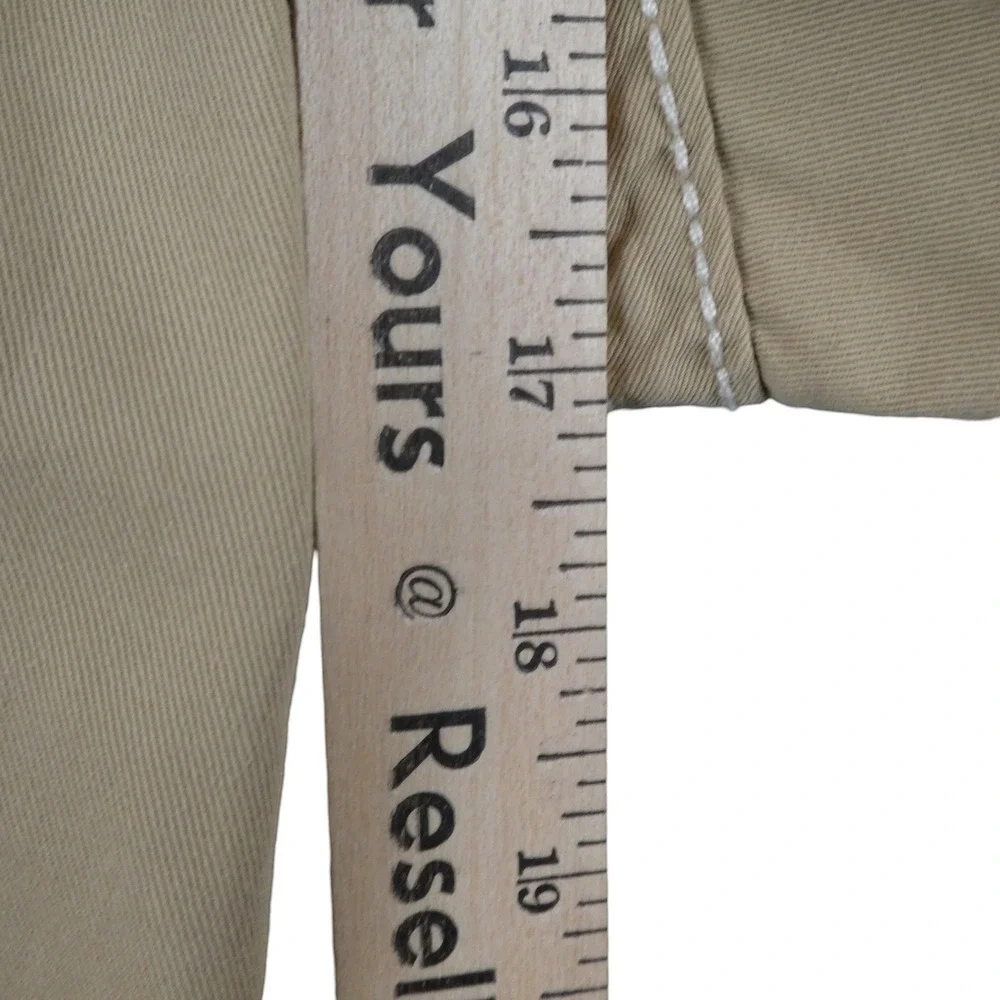 True Religion Shorts Mens 50 Tan Cargo Cotton Drawstring Flap Pocket Utility EUC